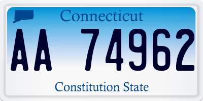 CT license plate AA74962