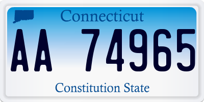 CT license plate AA74965