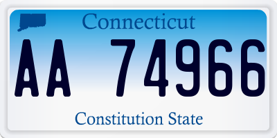 CT license plate AA74966