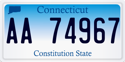CT license plate AA74967