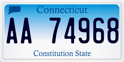 CT license plate AA74968