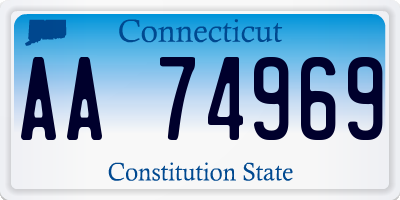 CT license plate AA74969