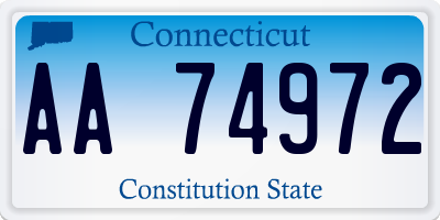 CT license plate AA74972