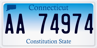 CT license plate AA74974
