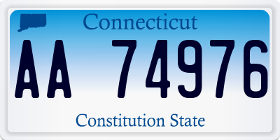 CT license plate AA74976