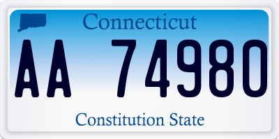 CT license plate AA74980