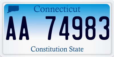 CT license plate AA74983