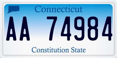 CT license plate AA74984
