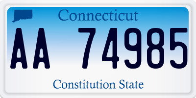 CT license plate AA74985
