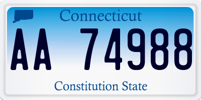 CT license plate AA74988