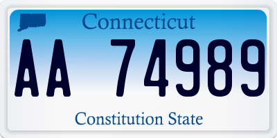CT license plate AA74989