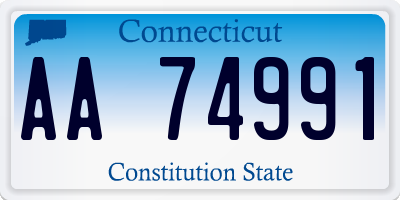 CT license plate AA74991
