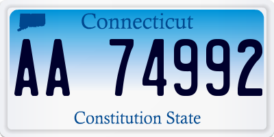 CT license plate AA74992