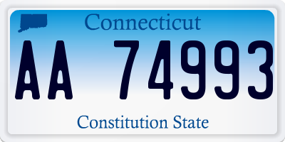 CT license plate AA74993