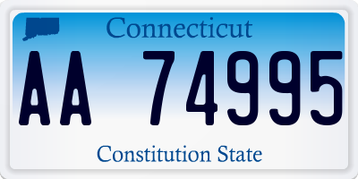 CT license plate AA74995