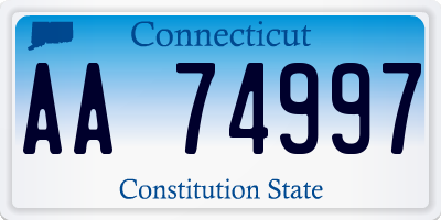 CT license plate AA74997
