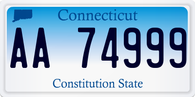 CT license plate AA74999