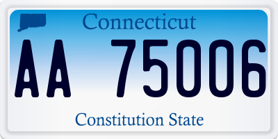 CT license plate AA75006