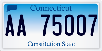 CT license plate AA75007