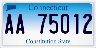 CT license plate AA75012