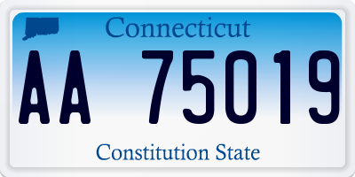 CT license plate AA75019