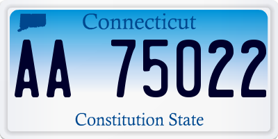 CT license plate AA75022