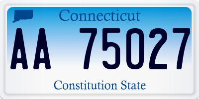 CT license plate AA75027