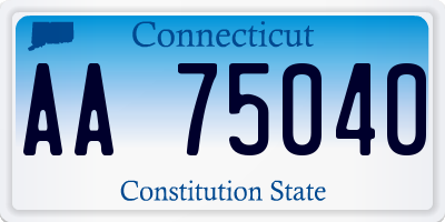 CT license plate AA75040