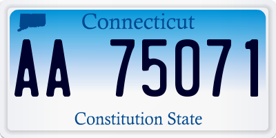 CT license plate AA75071