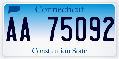 CT license plate AA75092