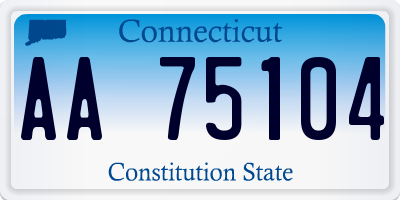 CT license plate AA75104