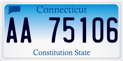 CT license plate AA75106