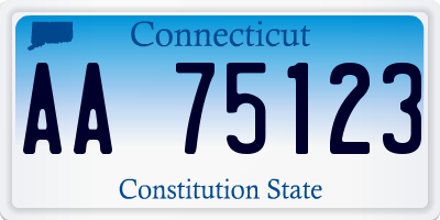 CT license plate AA75123