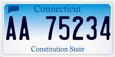 CT license plate AA75234