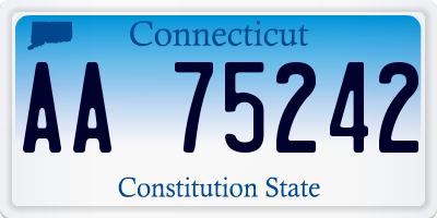 CT license plate AA75242