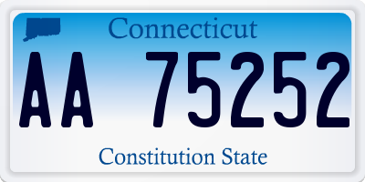 CT license plate AA75252