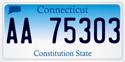 CT license plate AA75303