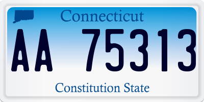 CT license plate AA75313