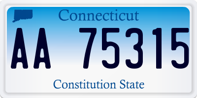 CT license plate AA75315
