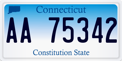 CT license plate AA75342