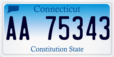 CT license plate AA75343