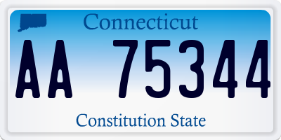 CT license plate AA75344