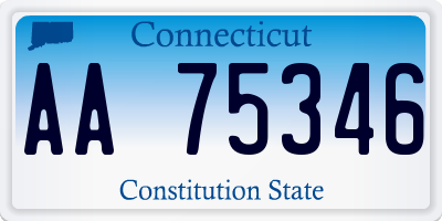 CT license plate AA75346