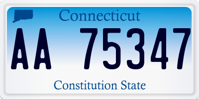 CT license plate AA75347