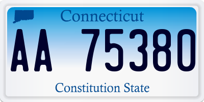 CT license plate AA75380