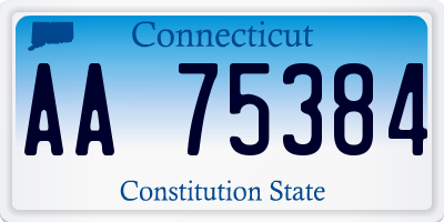 CT license plate AA75384