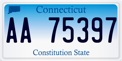CT license plate AA75397