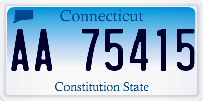 CT license plate AA75415