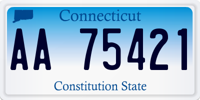 CT license plate AA75421