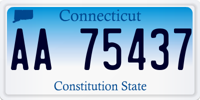CT license plate AA75437